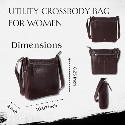8.25 Inch Genuine Leather Crossbody Sling Bag for Women - Trendy Casual Office Bag with Adjustable Strap3