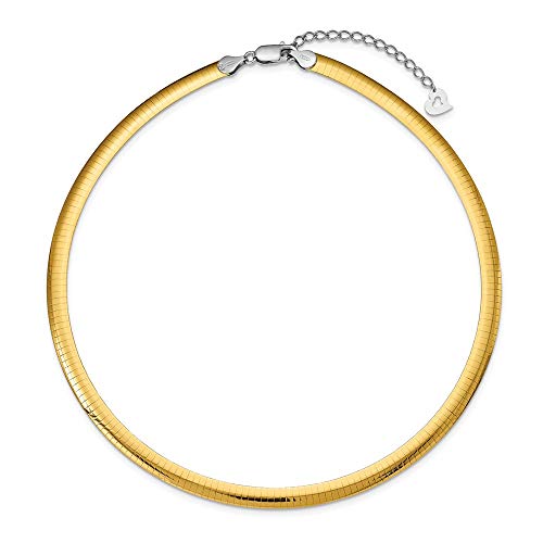 925 Sterling Silver Gold Plated 6mm Reversible 2 Inch Extension Cubetto Chain Necklace 18 Pendant Charm Omega Fine Jewelry For Women Gifts For Her