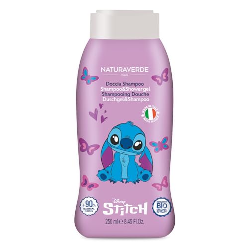 Naturaverde | Kids - Disnet Stitch - Doccia Shampoo per Bambini Stitch, Sapone da Doccia per Corpo e Capelli, Prodotti per Igiene Bambini, 250ml