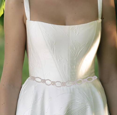 Bridal Belt Pearl Wedding Sash, Handmade Beaded Sash for Bride, Bridesmaid, Flower Girl Dress2