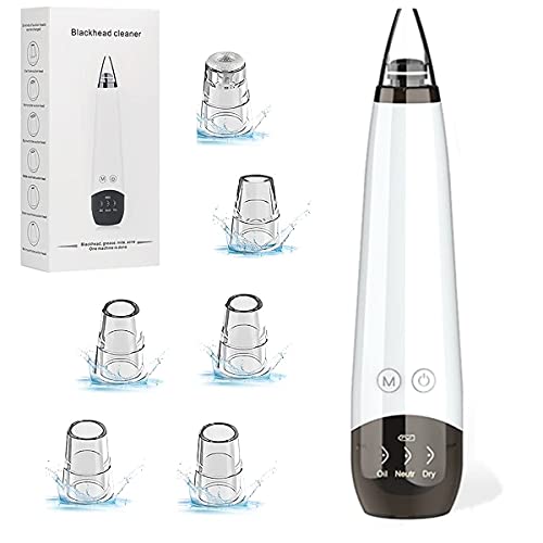 Blackhead Pore Vacuum Cleaner Remover, 2021 Upgraded Facial Pore Cleaner, Electric Acne Comedone Whitehead Extractor Tool, USB Rechargeable Blackhead Suction Tool with Led Display for Facial Skin