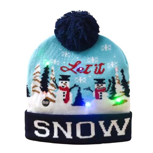 Colexy LED-Weihnachtsmütze LED Leuchten Strickmütze Weihnachten...