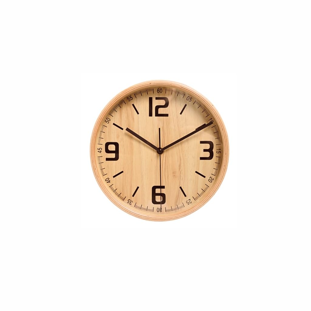 Eines A Silent Decorative Wall Clock Modern Solid Wood Wall Clock Home Living Room Clock Decoration Silent Quartz Clock Easy To Read