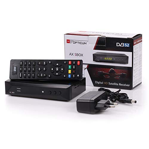 AX SBOX HD HDTV digitaler Satelliten-Receiver (DVB-S/S2, SAT, HDMI, SCART, USB 2.0, Full HD 1080p, 12V, Mediaplayer) [vorprogrammiert für