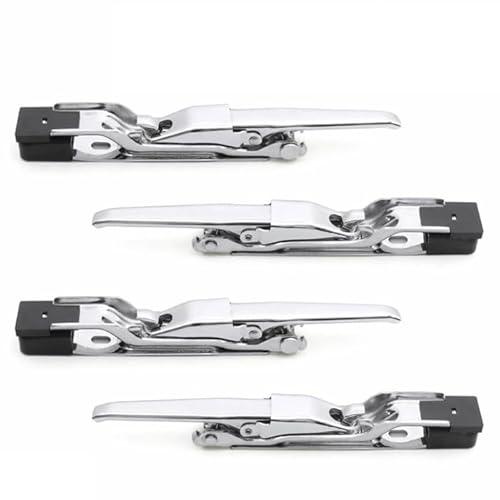 HELIOS 土台付き 4本セット 汎用 トラック ウィング用 メッキ エビカン バネカン ウイング ロック エビ金 ハンドル 4個 スチール製 デコトラ