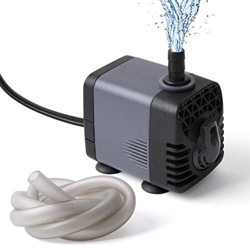 Ankway Upgraded 160GPH(600L/H, 10W) Submersible Water Pump Humanized Rotation Switch with 2 Nozzles for Pond Aquarium Fish Tank Fountain Inline, with 5.9ft (1.8M) Power Cord