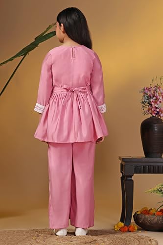 Image of Fashion Dream Girl's Slik Blend Embroidery Salwar Suit|Kids Salwar Suit Set|Embroidered Suit for Girls|Ethnic Wear|Girls Suit Set