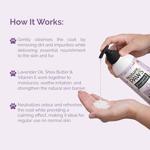 Image of Regular Range Pet Shampoo & Conditioner with Lavender & Shea Butter Nourishing Care for Dogs & Cats (Anti-Odour, Calming, Refreshing) (1000 ml)