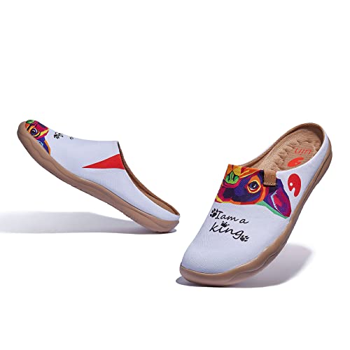 Image of UIN Slipper Woman Travel Art Painted Shoes Wide Toe Casual Home Slip On Mules Malaga