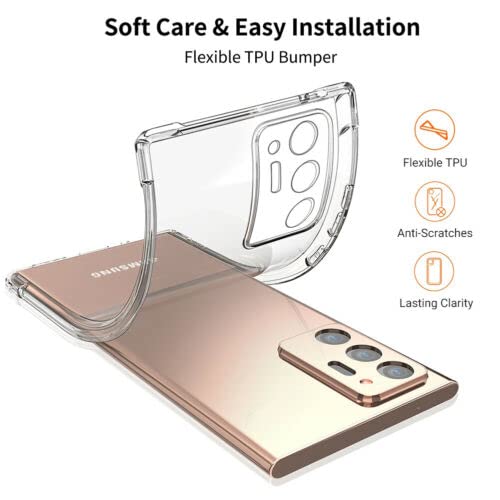 Image of REALCASE TPU; Plastic Samsung Note 20 Ultra Back Cover Case | Scratch Resistant Protective Crystal Clear Transparent Shock Proof Bumper Back Cover Case for Samsung Galaxy Note 20 Ultra 5G