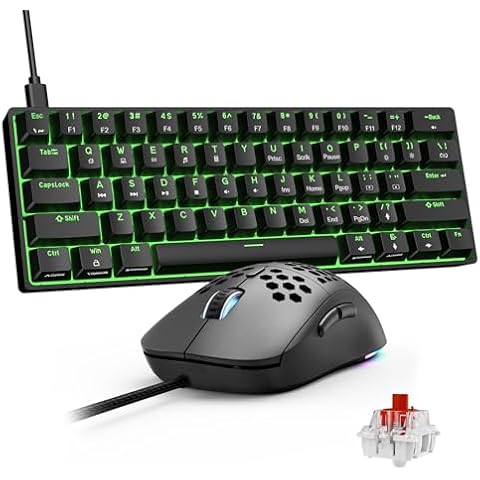 DIERYA TMKB 60% Percent Keyboard Mouse Combo - Red Switch Cover