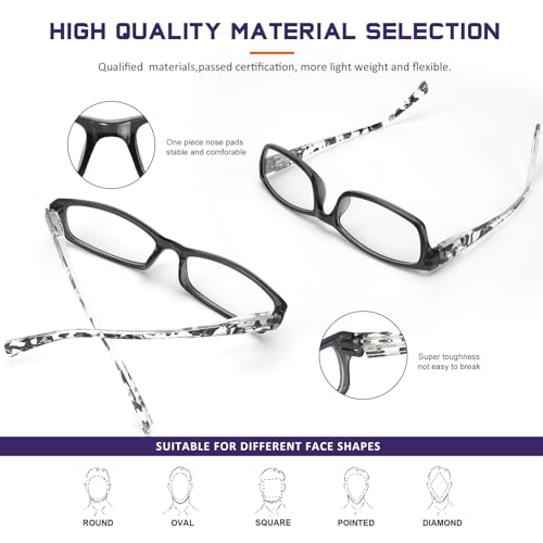 reading glasses for women men- blue light blocking spring hinge computer readers anti glare uv eyeglasses