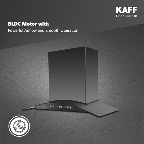 Image of KAFF MAINZ 90DC 90cm Wall Mounted Kitchen Chimney | 1400 m /hr Suction | BLDC Motor | Filterless Dry Heat Auto Clean | Gesture & Touch Control | 9 Speed Levels |12 Years Motor Warranty