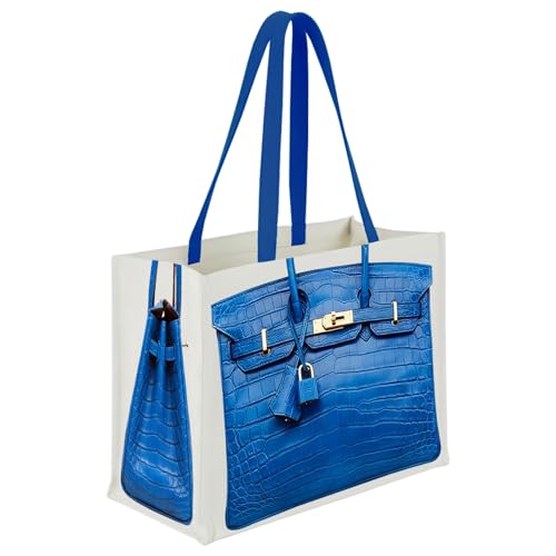 Bolso Tote de Lona Chic con Estampado Inspirado en Lujo miniatura 1