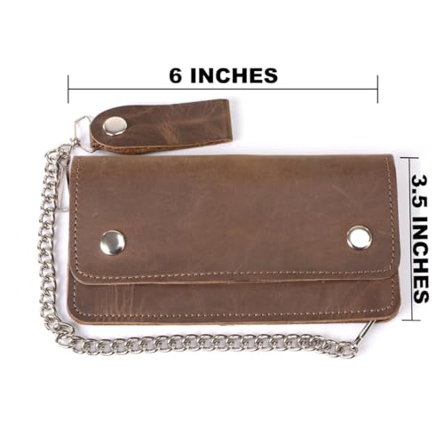 Milwaukee Leather Men's Genuine Leather Bi-Fold Biker Wallets w/Anti-Theft Stainless Steel Chain - 6 Inch3