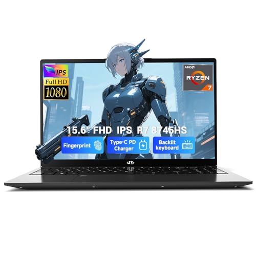 Image of NIMO 15.6 inch IPS FHD-Gaming-Laptop-Computer, AMD Ryzen 7 8745HS 16GB DDR5 RAM 512GB SSD Radeon 780M-Graphics (8C /16T, up to 4.9GHz Beat R9 7940HS) 100W Type-C Charger Backlit Keyboard Fingerprint