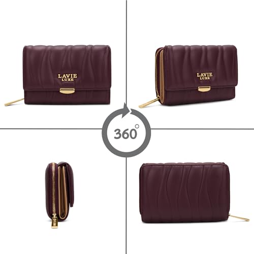 Image of Lavie Luxe Women's Lucie Emboss Medium Trifold Wallet | Gift for Women