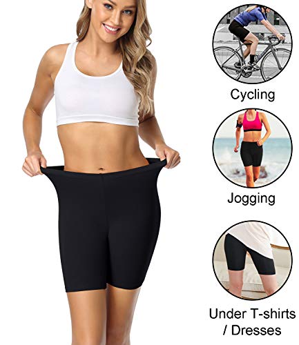 Wirarpa Women's Cotton Boy Shorts Underwear Anti Chafing Soft Biker Short Long Leggings Plus Boy Shorts Panties Black 4 Pack Size M #TOP3