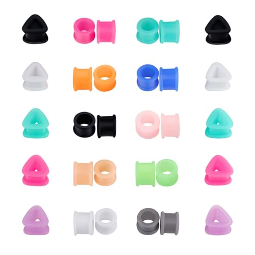 30PCS Ear Gauges Silicone Ear Plugs Stretches Expander Double Flared Plugs and Tunnels Ear Piercing Jewelry2