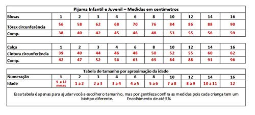 Pijama Infantil Menino 2 peças - Estampados - 1 ao 16