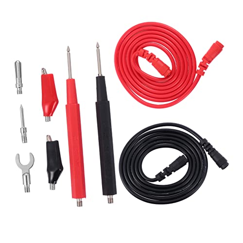 SHINEOFI 1 Juego cable de prueba llave cables de prueba ensayador sonda de metro electricista dirige línea de prueba para multímetro prueba de alambre de pvc Metal Black