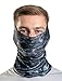 Aqua Design Fishing Hunting Masks Neck Gaiter: Men and Youth UPF 50+ Sun Mask Protection: Camo Face Cover Balaclava Bandana: Black Water size X-Large