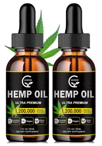 (2-Pack) High Potency Hemp Oil - Maximum Strength, Immune System...
