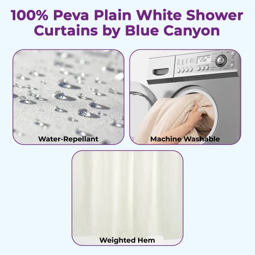 Blue Canyon Peva Plain Shower Curtains, Peva White, W 70.9" x L 70.9" (1 Panels) - Image 2