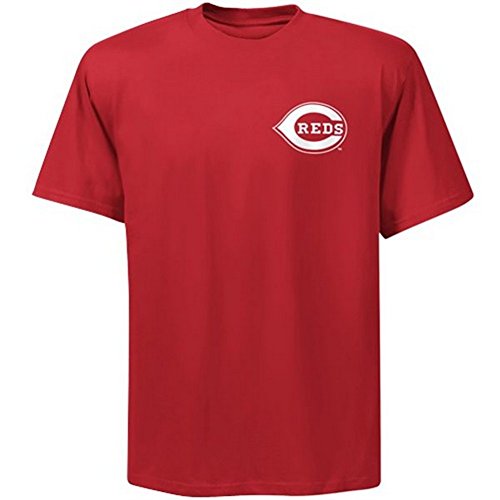 Di Majestic Athletics MLB Maglietta da baseball Cincinnati Reds Johnny Bench 5 rosso Hall of Fame Hof Maglia