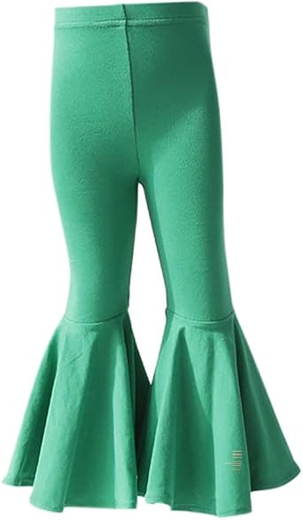 Toddler Baby Girls Ruffle Leggings Flare Pants Princess Kids Solid Color Bottom Pants Stretch Long Trousers