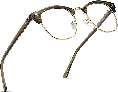AOMASTE Blue Light Blocking Glasses Vintage Half Frame UV Clear Lens Anti Eyestrain Computer Gaming Glasses for Men Women AOMASTE Blue Light Blocking Glasses Vintage Half Frame UV Clear Lens Anti Eyestrain Computer Gaming Glasses for Men Women
