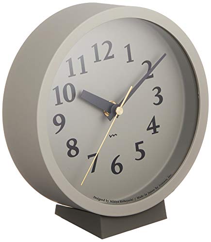 レムノス 置き時計 電波時計 グレー エムクロック m clock MK14-04 GY Lemnos 15×16.1×6.2cm