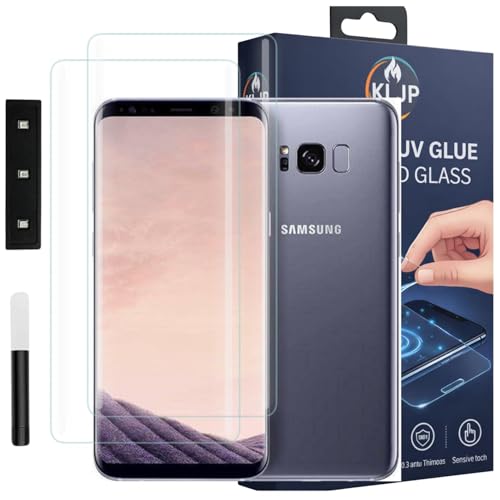 Image of Advanced HD+ UV Tempered Glass Screen Protector For Samsung Galaxy S8 Plus / S9 Plus (Pack 2) Full Adhesive UV Curved Screen Protector Case Friendly HD Clarity with Installation Kit