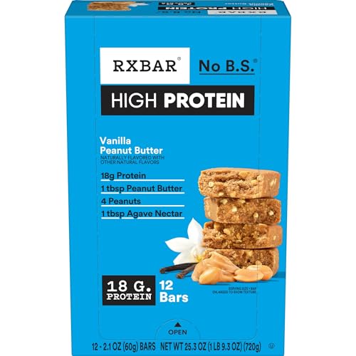 RXBAR High Protein Bars, Gluten Free, Protein Snacks, Vanilla Pea...