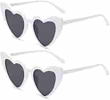 6 Occhiali Da Sole A Forma Di Cuore | Vintage Anni '70 | Protezione UV400 | Per Feste