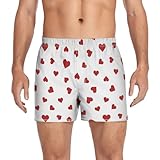 JHKKU Men's Valentines Heart Boxer Shorts Cotton Boxers Underwear Soft Sleep Short Loose Boxers XXL