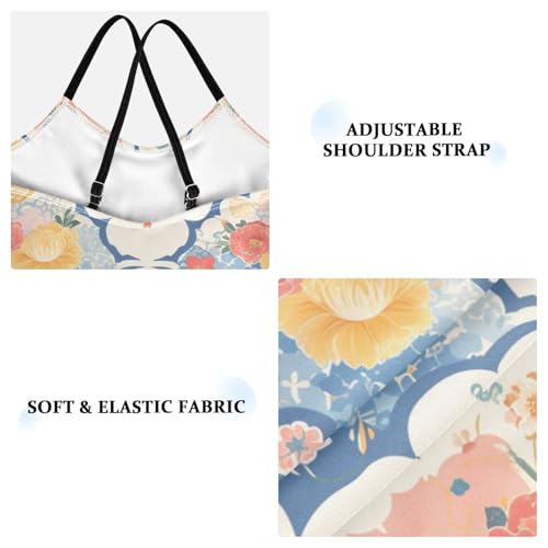 KLL Seamless Asian Traditional Patterns Girls' 1-Piece Swimsuit Beach Swimming Suits with Adjustable Straps Quick Dry3