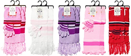 12 Pack of Kids 3pc Set of Winter Hat Gloves and Scarf, Bulk Childrens Hats, Glove and Scarves Wholesale3