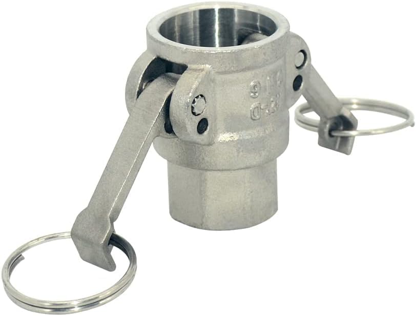 Camlock Quick Connect Coupling, D Trash Pump Adapter Female Camlock, 316 Stainless Steel, 2-Pack (3 inch)