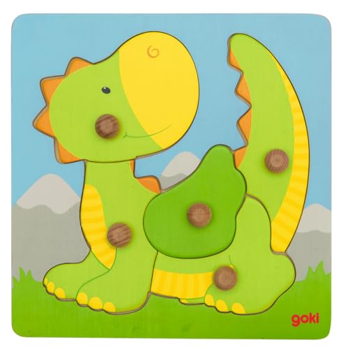 Goki Wooden Bubble Puzzle Dragon 5 Holz