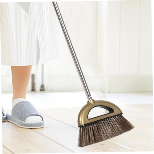 Beaupretty Besen Kehrschaufel Set mit Langem Stiel Langlebiger Besen und Schaber mit Aufhängeöse Flache Kehrschaufel für Einfache Bodenreinigung Stabiles Haushalts reinigungsset – Bild 4