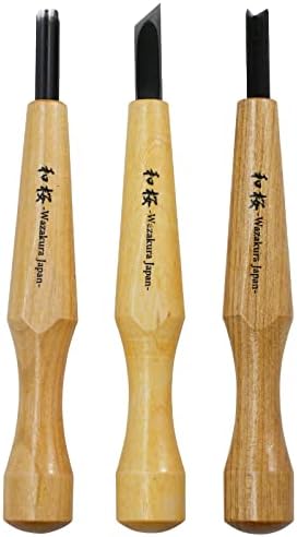 Wazakura Coltello Jin a Doppio Taglio a Forma di Triangolo per Bonsai 210 mm Fatto in Giappone, Strumento Giapponese per Intaglio del Legno Morto, Scalpello per Bonsai - Forma Triangolare