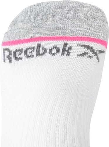 Image of Reebok Women's No Show Athletic Breathable Low Cut Cushioned Socks (12 Pack), Size 4-10, White Marl,(RVW211LC23003-D)