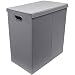 Sorbus Laundry Hamper Sorter with Lid Closure – Foldable Double Hamper, Detachable Lid and Divider, Built-In Handles for Easy Transport - Double (Grey)