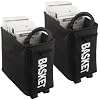 2 Pack Under Desk Utility Cart, 21L Mobile Rolling Cart, Multipurpose Organizer, Storage Basket with Caster Wheels for Home Office School