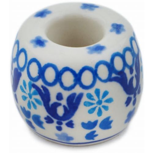 Authentic Polish Pottery Toothbrush Holder in Wonder Sky Design Handmade in Boles?awiec Poland by Ceramika Artystyczna + Certificate of Authenticity