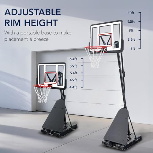 Image of Best Choice Products Adjustable Regulation Basketball Hoop, Portable Goal w /Shatterproof Backboard, Ball Return, Base Gel
