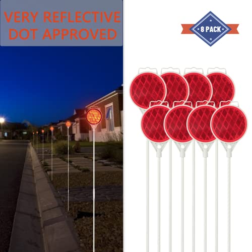 Image of DXSIGN Reflective Driveway Markers, Reflectors for Driveway Entrance, Snow Plow Markers, 51 Inch Fiberglass Pole Double Sided Reflector for Driveway (Pack of 8)