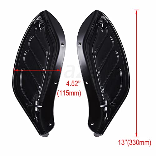 Amazicha Black 6" Windshield Windscreen + Adjustable Fairing Air Deflectors Side Wings Compatible for Harley Davidson Touring Street Glide Electra Glide FLHT FLHTC FLHX 1996-2013
