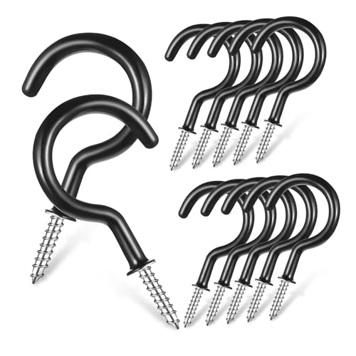 PERSELOSO 12個 旋入式天井フック 製プラントフック 耐錆コーティング付き キッチンや室内用